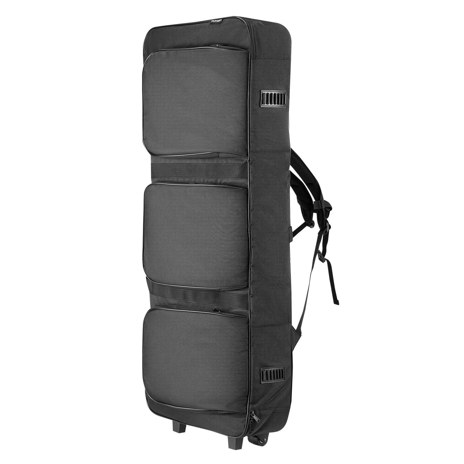 Alt View 5. VEVOR - 88 Key Keyboard Case, 40.9 x 16.9 x 5.1 in Interior, Padded Rolling Piano Case with Wheels, Sturdy Handle - Black.