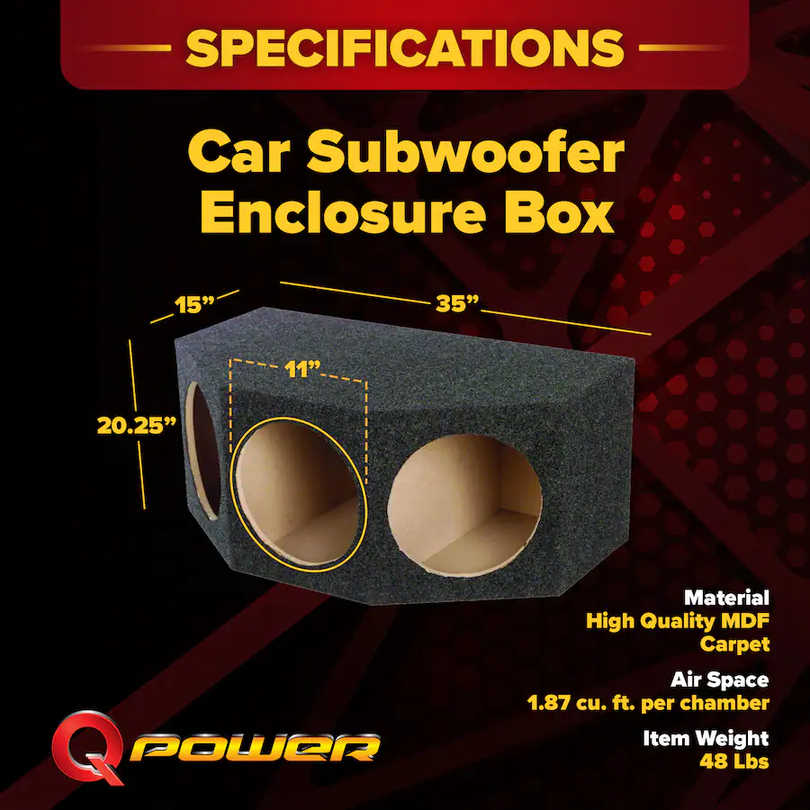 35 Inch Sub QPower BASS12 3 Hole 12