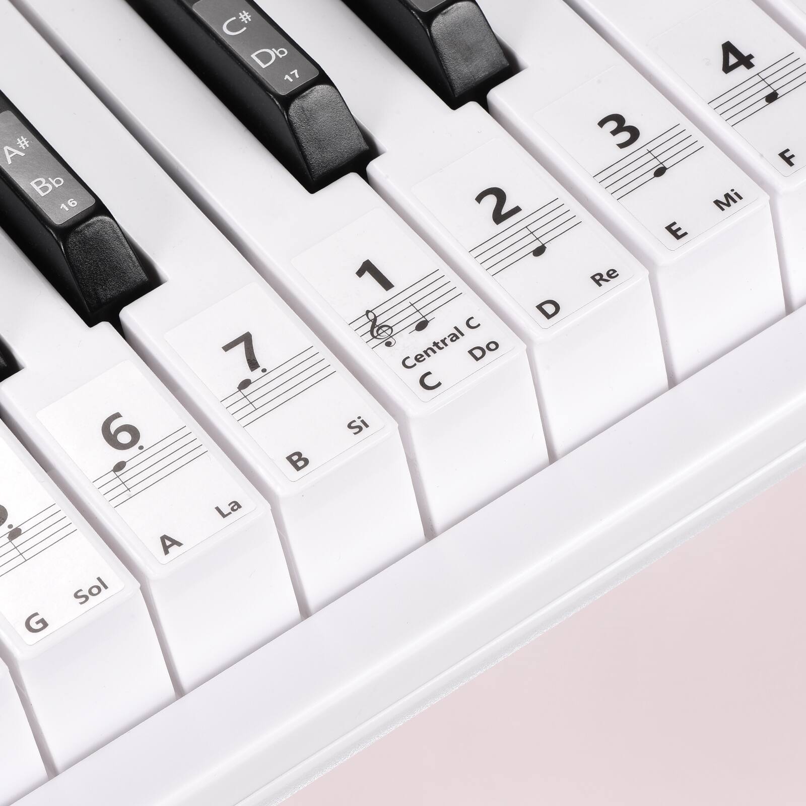Unique Bargains - Piano Keyboard Stickers for 88/61/54 Keys Note Stickers for Learning Transparent and Removable Piano Key Labels Notes - Black price history on PriceWatchPro