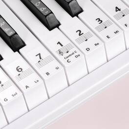Unique Bargains - Piano Keyboard Stickers for 88/61/54 Keys Note Stickers for Learning Transparent and Removable Piano Key Labels Notes - Black