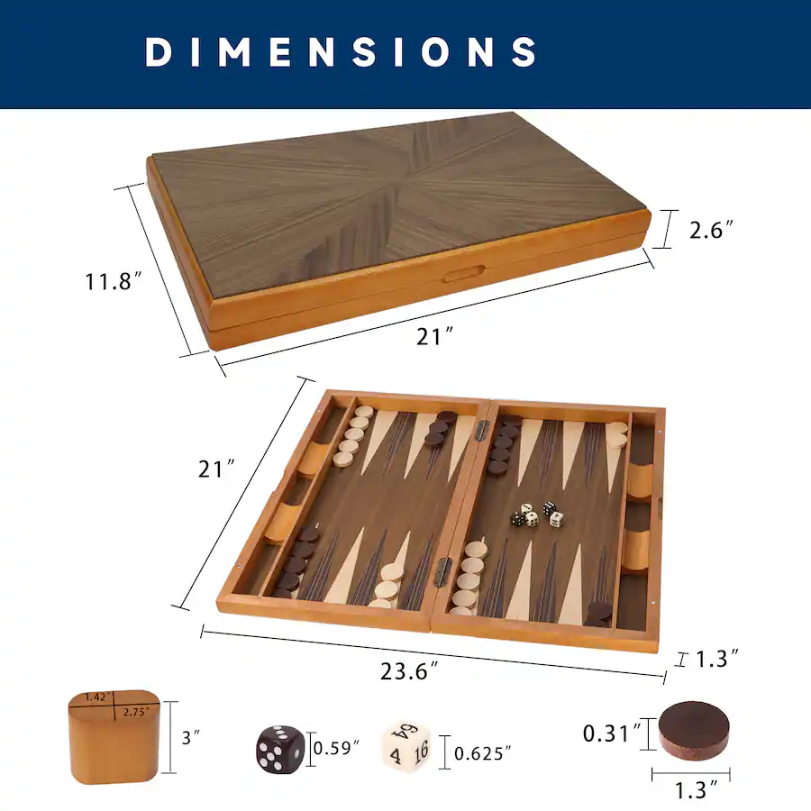 Backamon Game GSE Games & Sports Expert Premium Wooden Folding Inlay Backgammon Board ...