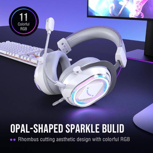 11 Colorful RGB  
OPAL-SHAPED SPARKLE BUILD  
- Rhombus cutting aesthetic design with colorful RGB