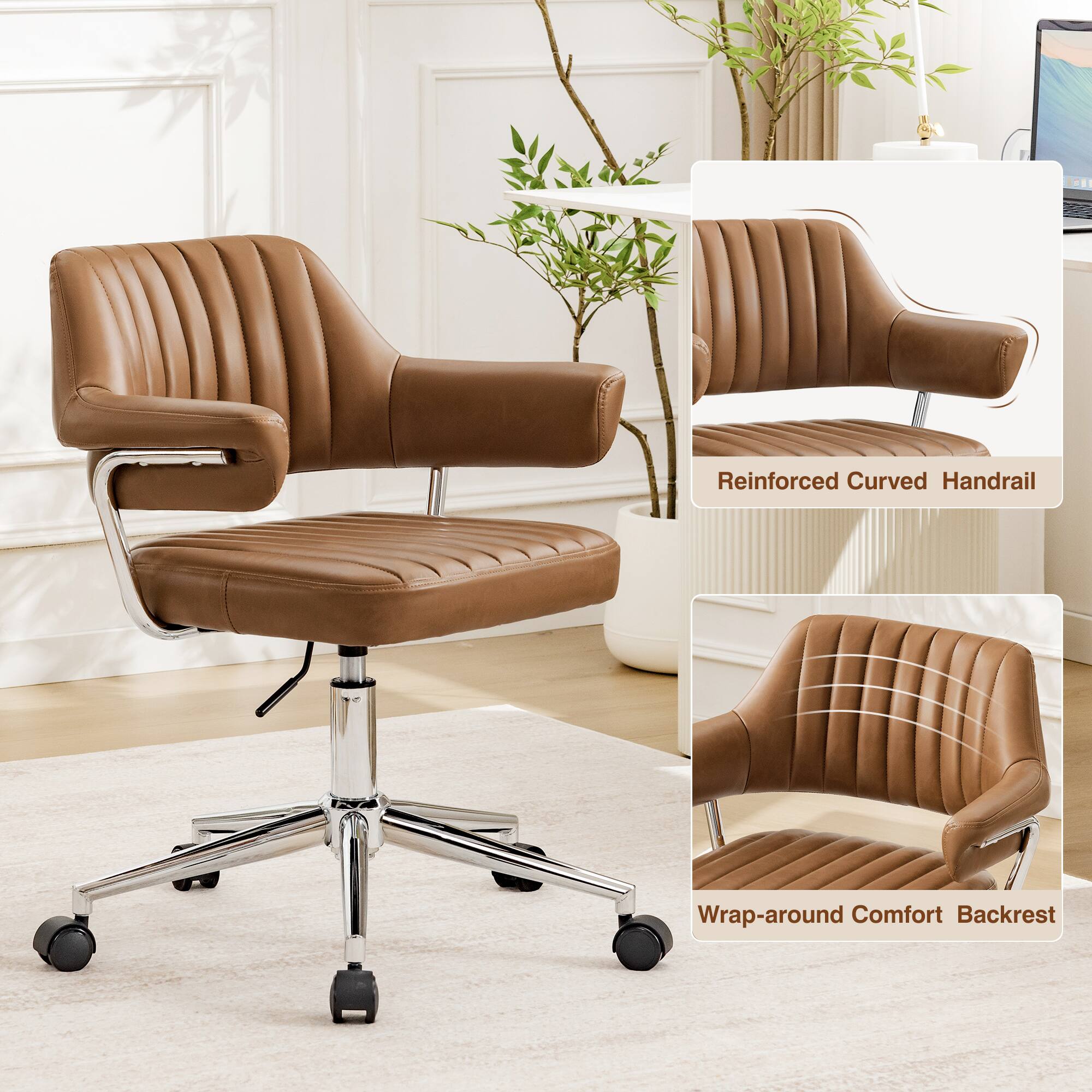 Reinforced Curved Handrail  
Wrap-around Comfort Backrest