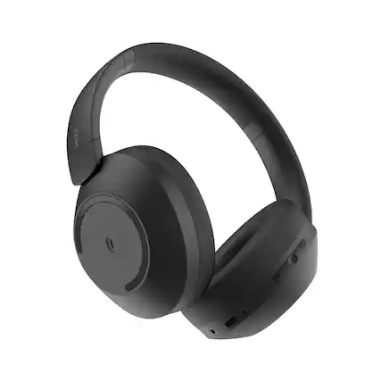 Front. Mixx - StreamQ C2 Bluetooth Folding Over-Ear Headphones with Mic, 3.5mm Aux Input, 25-Hour Play Time - Black.