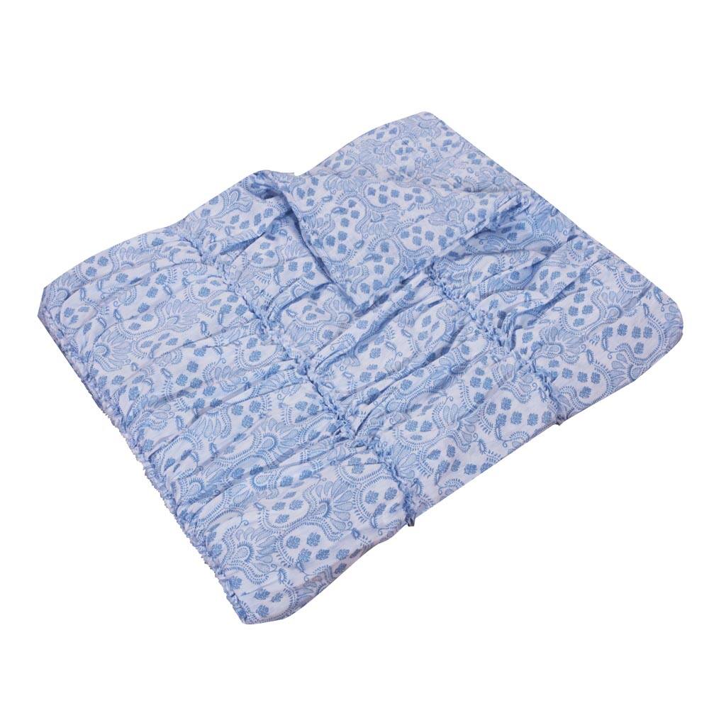Left. BreeBe - Helena Ruffle Throw - Blue.