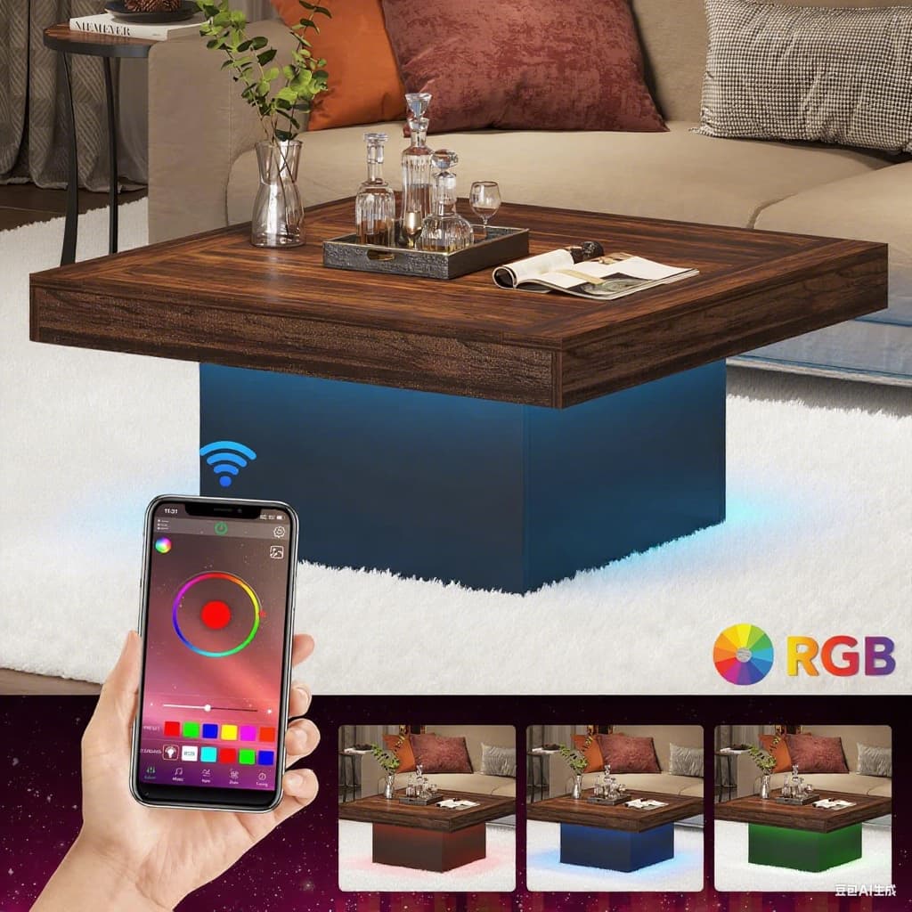 SlickBlue - Rattan Table?Coffee Table - Multi