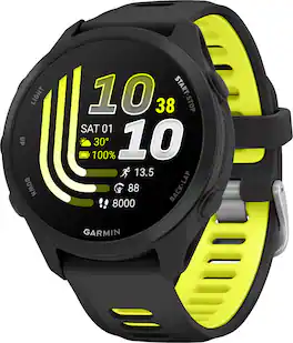 Garmin - Forerunner 170 GPS Smartwatch 43 mm Fiber-Reinforced polymer - Black/Amp Yellow - (2026)