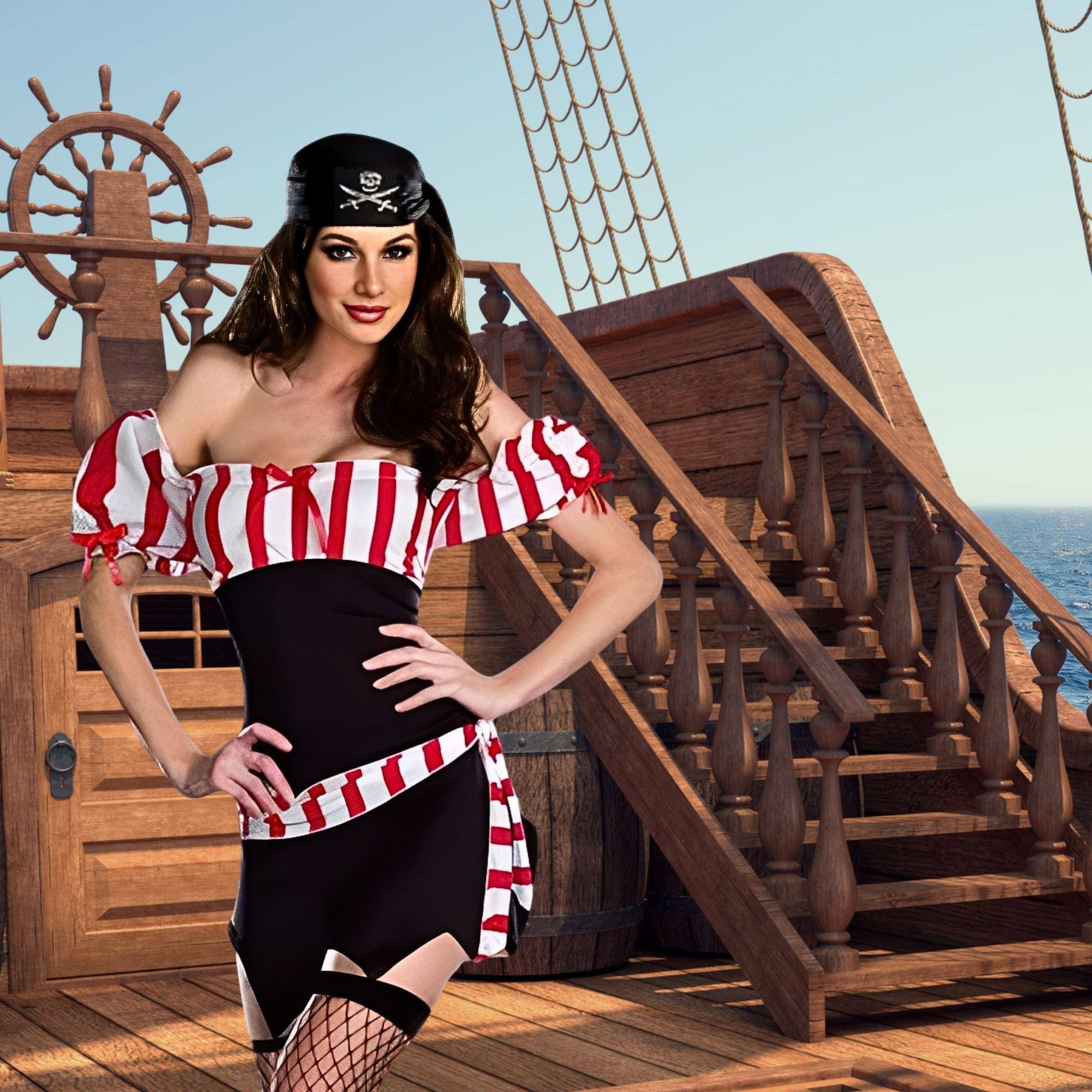 Alt View 2. Dreamgirl - Ships Ahoy Adult Costume Medium - Multi-Colored.