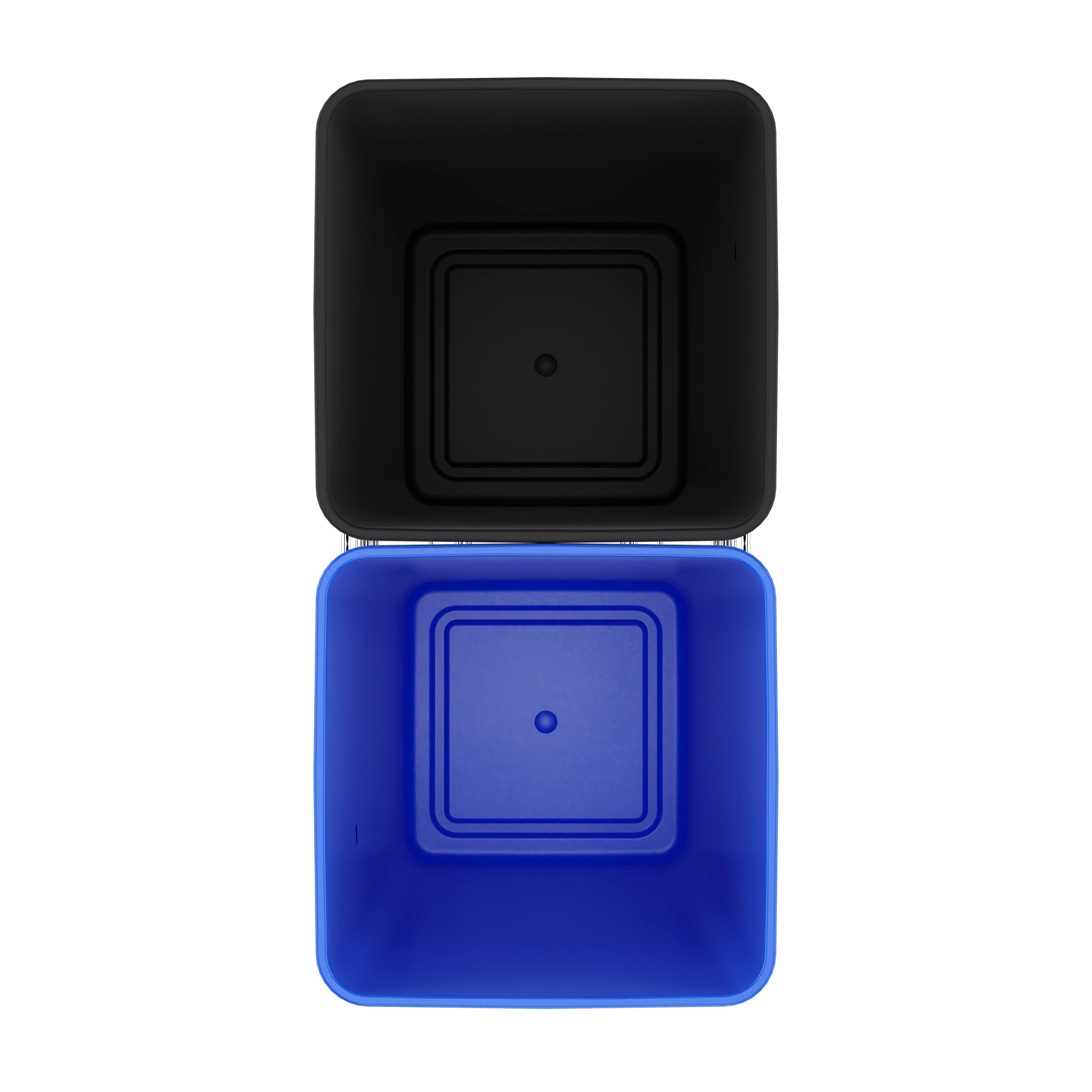 Alt View 8. Rev-A-Shelf - Rev-A-Shelf Double Pullout Trash Can 27 qt. for Kitchen, RV-15KD-2218C-S - Blue/Black.