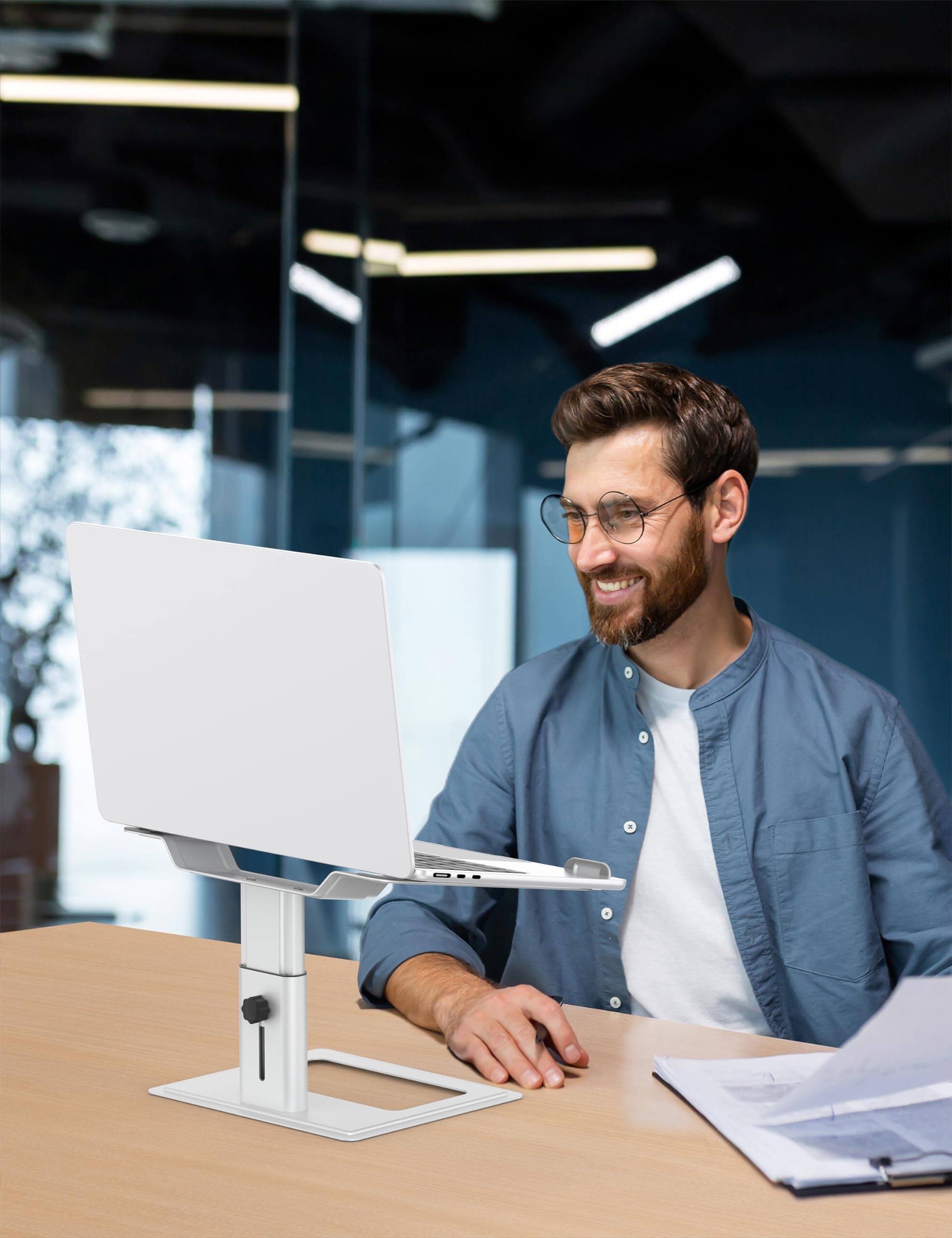 Alt View 3. HongFei - Adjustable Laptop Stand for Desk, Computer Stand, Ergonomic Laptop Riser Holder for 10 to 17.3 Inch Notebook - Silver.