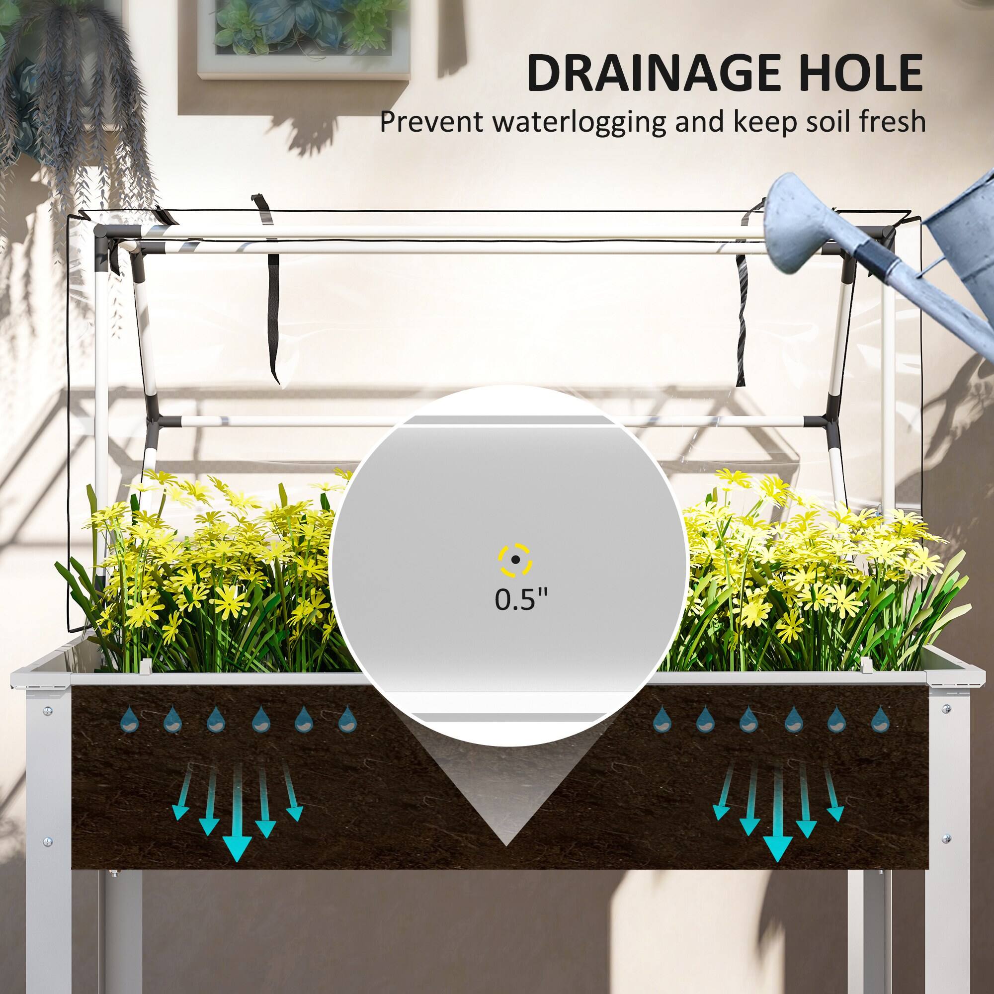 DRAINAGE HOLE  
Prevent waterlogging and keep soil fresh  
0.5"
