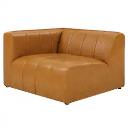 Bartlett Vegan Leather Left-Arm Chair by Modway - Tan