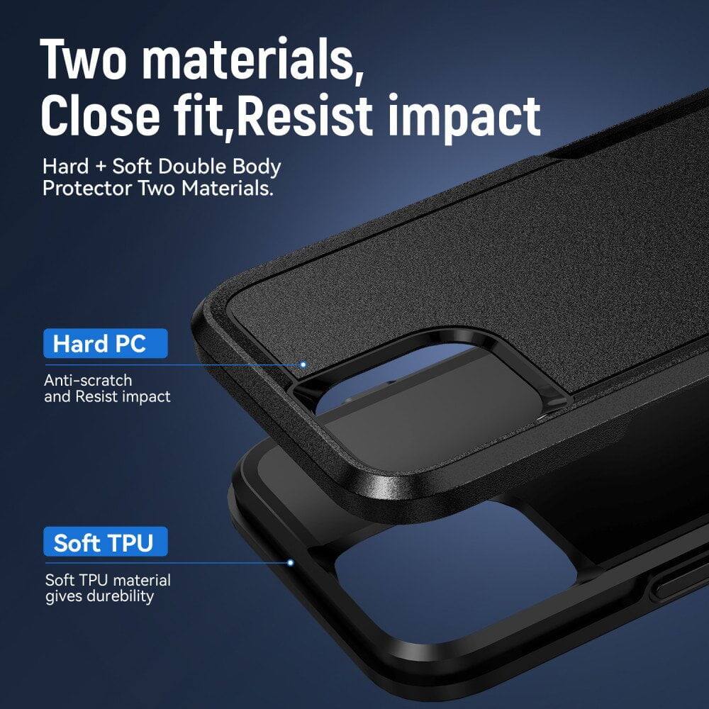 Two materials, Close fit, Resist impact
Hard + Soft Double Body Protector Two Materials.
Hard PC Anti-scratch and Resist impact
Soft TPU Soft TPU material gives durability