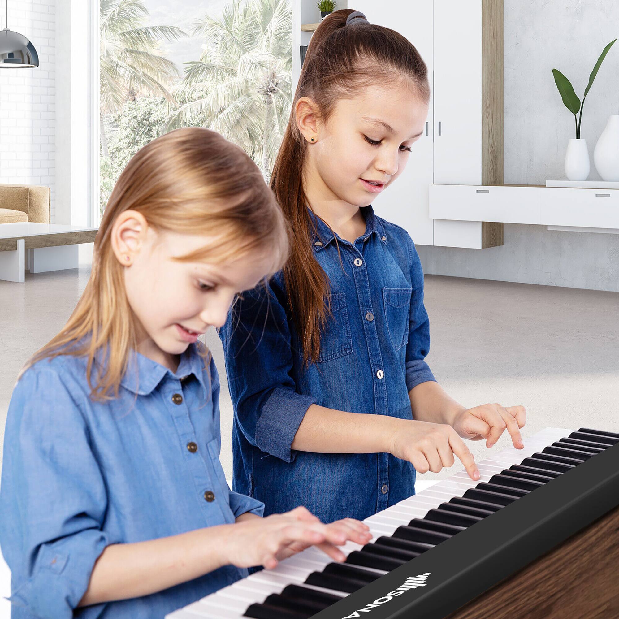 Alt View 3. Costway - Costway 61 Key Full Size  Folding  Toy Piano Keyboard MIDI Wireless Connection - Black.