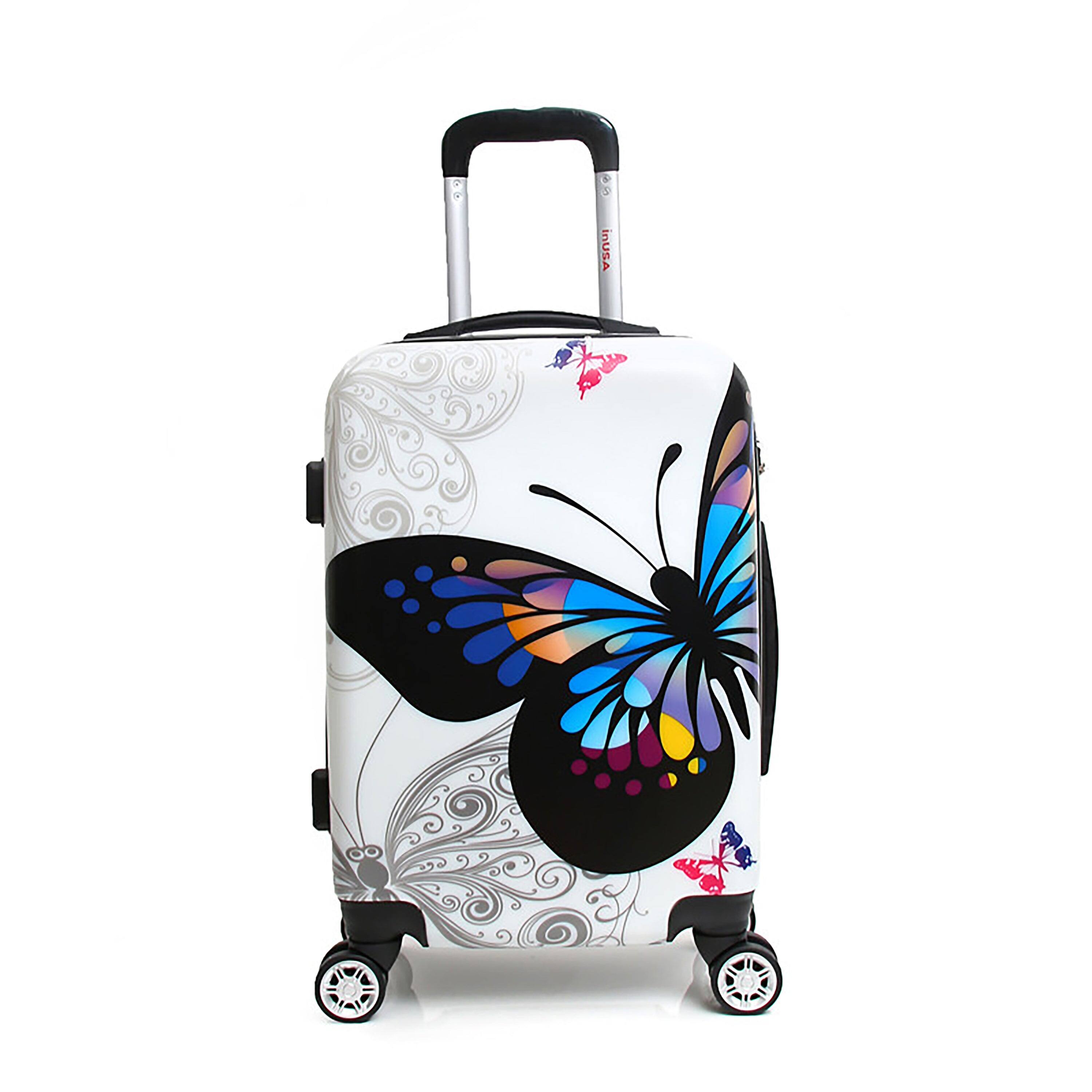 Angle. InUSA - Butterfly Prints lightweight hardside Spinner Luggage 28" - BUTTERFLY.