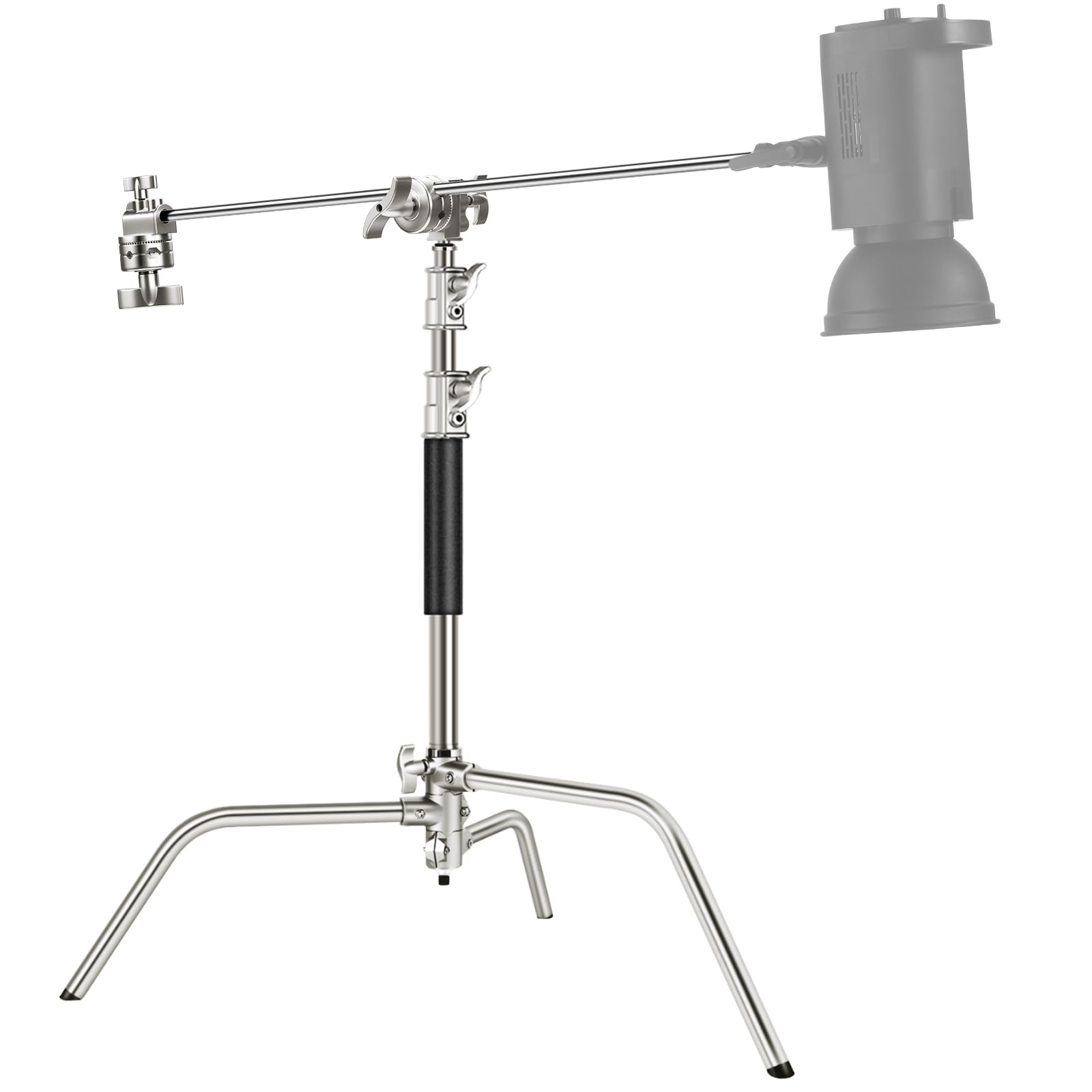 Front. Neewer - Heavy-Duty Stainless Steel C-Stand with Boom Arm.