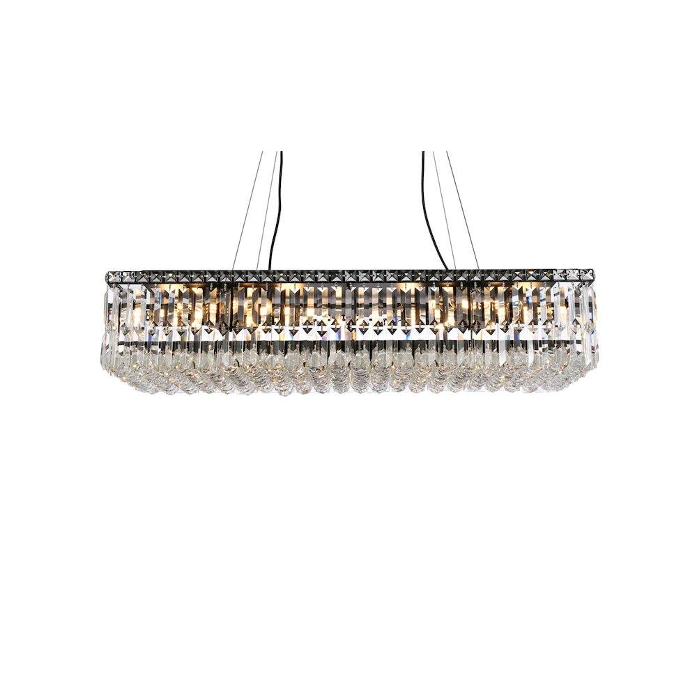 Alt View 2. Elegant Lighting - Maxime 36 Inch Black Chandelier - Black And Clear.