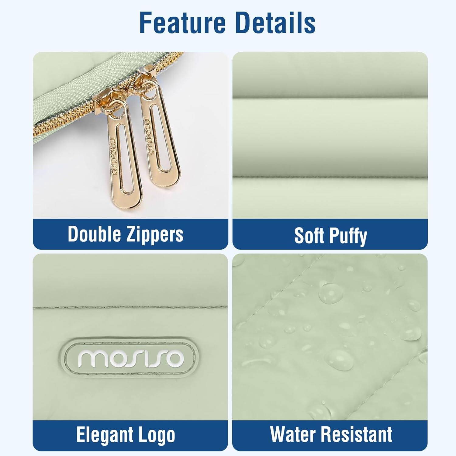 Feature Details

- Double Zippers
- Soft Puffy
- Elegant Logo
- Water Resistant