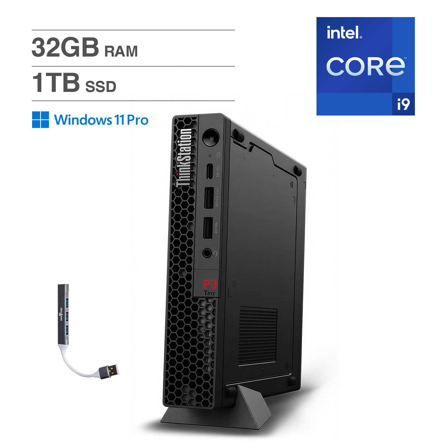 32GB RAM  
1TB SSD  
Windows 11 Pro  
ThinkStation VC  
Intel Core i9  
P3 Tiny