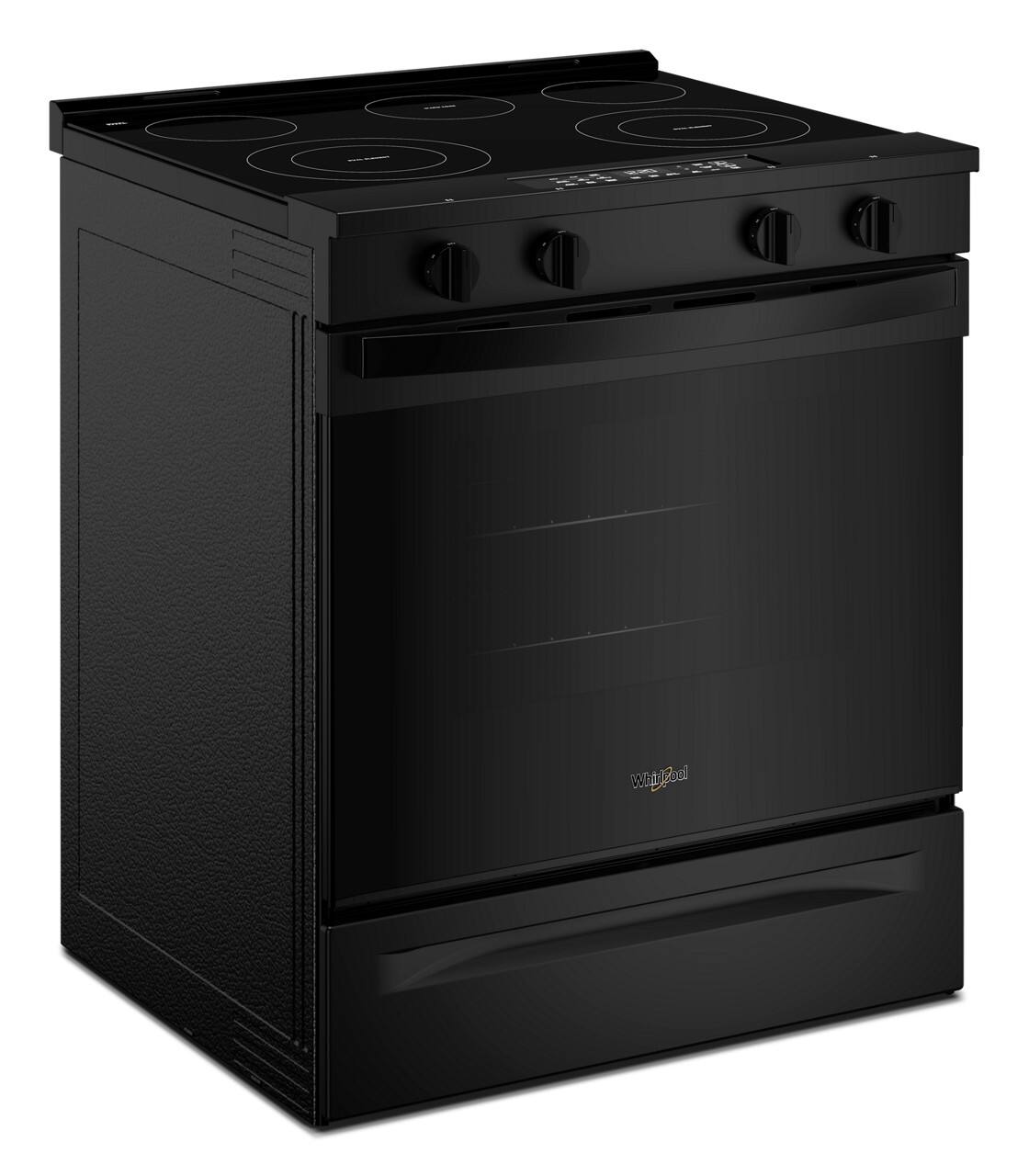 Angle. Whirlpool - 5.3 Cu. Ft. Slide-In Electric Range with No Preheat and Slow Cook Modes - Black.