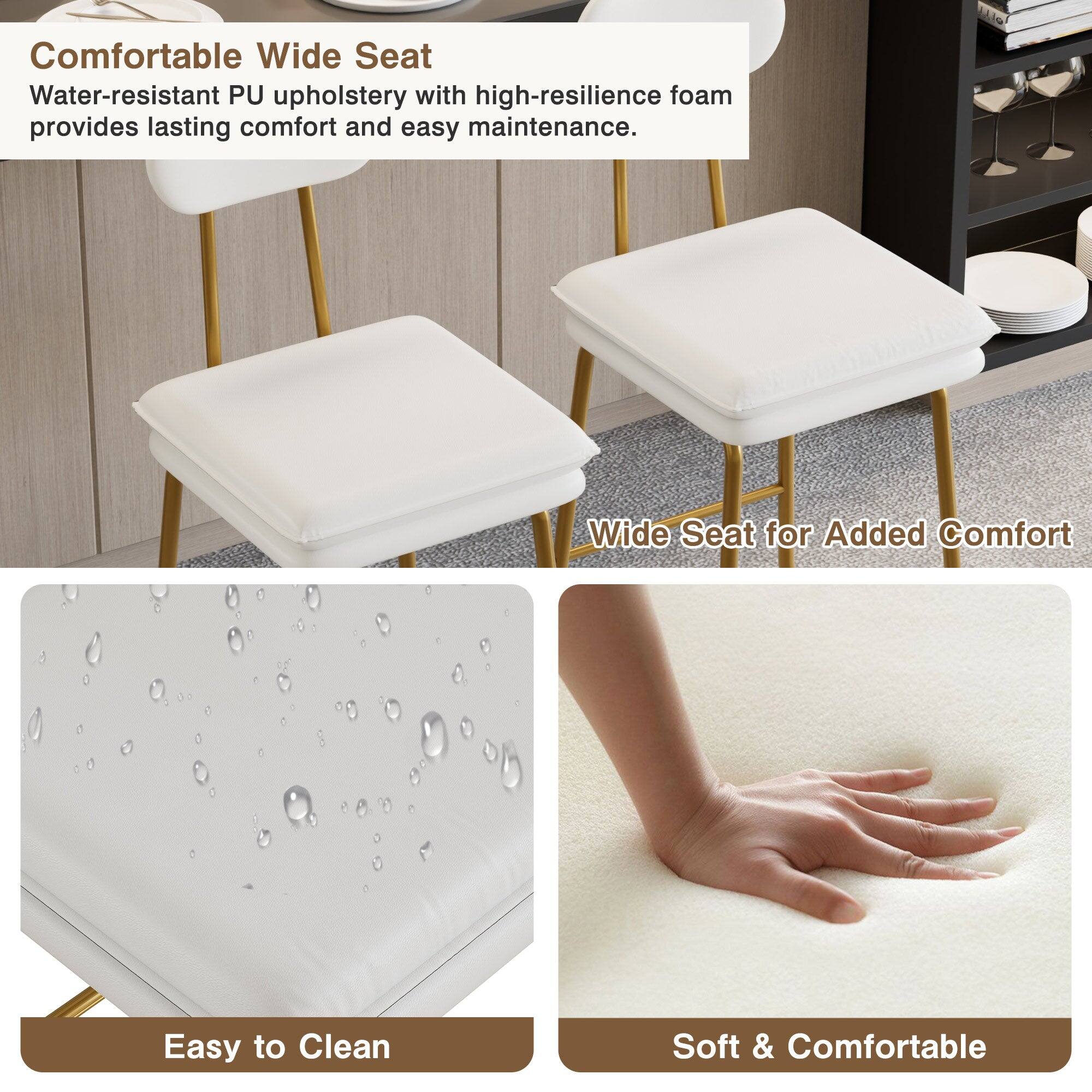Comfortable Wide Seat  
Water-resistant PU upholstery with high-resilience foam provides lasting comfort and easy maintenance.  

Wide Seat for Added Comfort  

Easy to Clean  

Soft & Comfortable