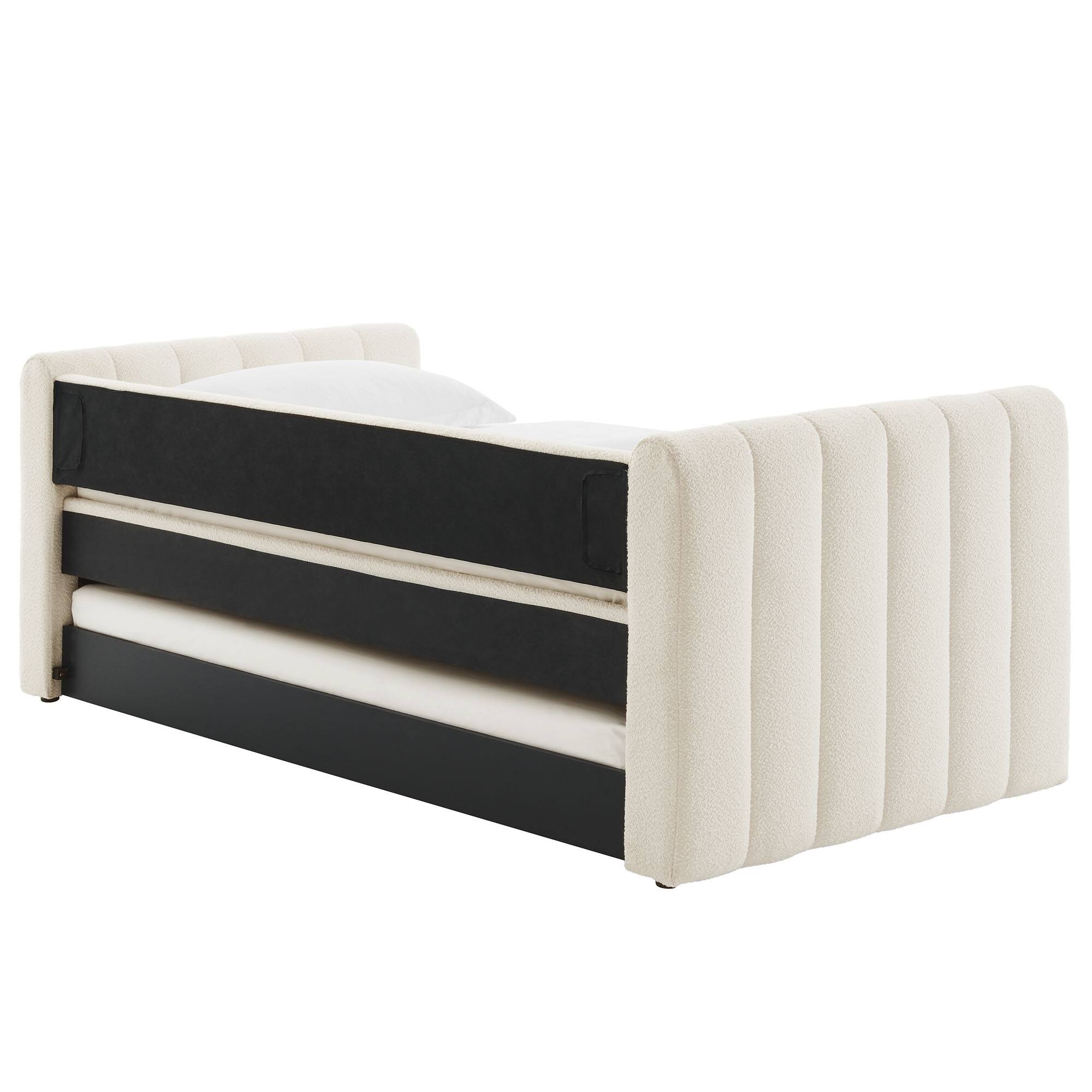 Alt View 7. Modway - Veyla Channel Tufted Boucle Twin Daybed With Trundle by Modway - Cloud.