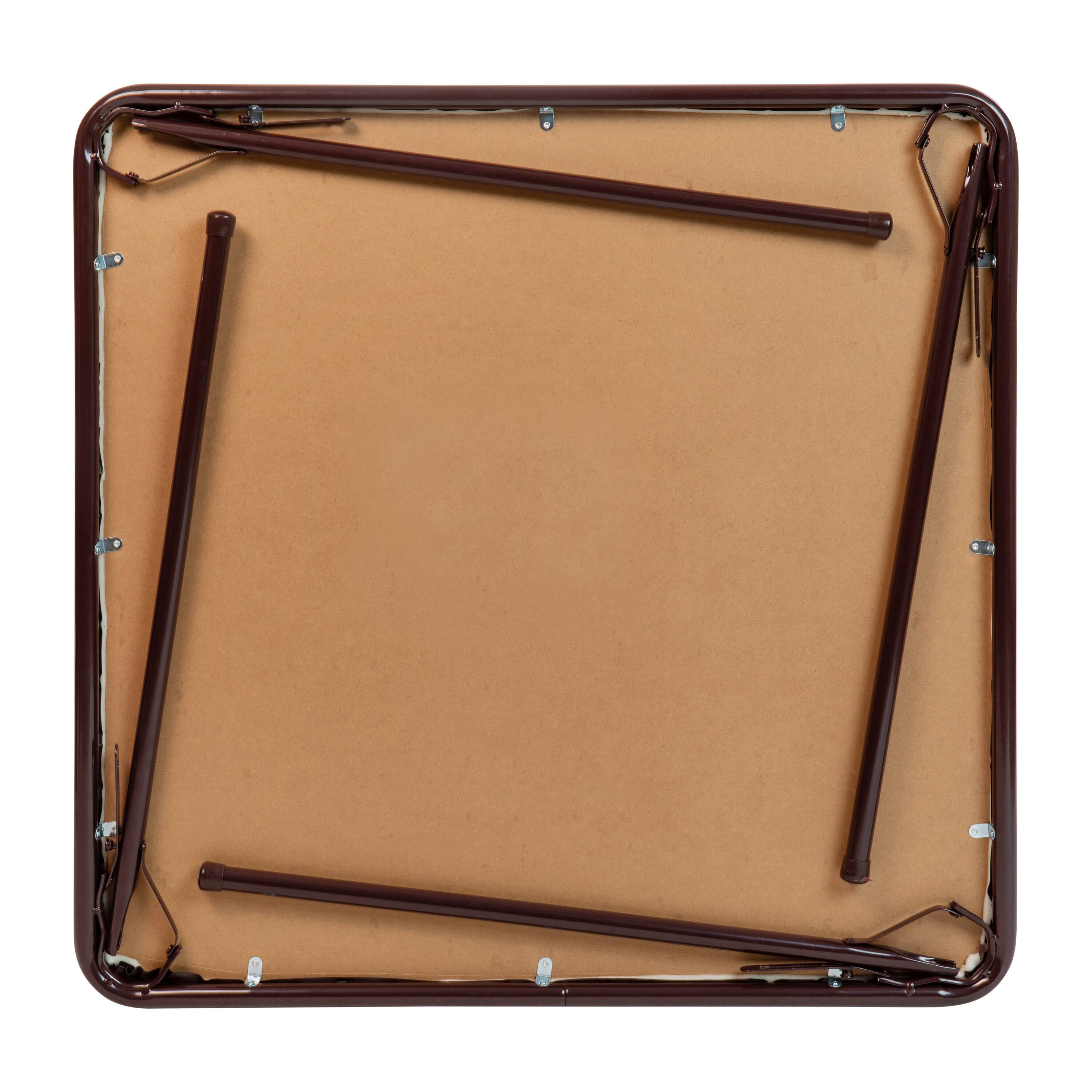 Alt View 8. Emma + Oliver - Foldable Card Table with Vinyl Table Top - Game Table - Portable Table - Brown.