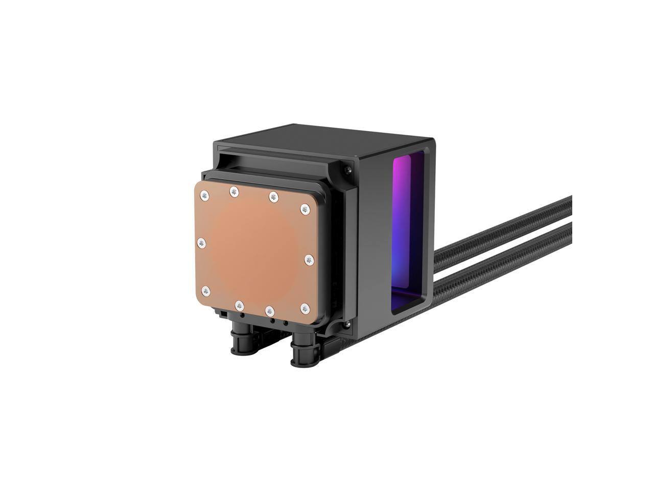 Alt View 9. GAMDIAS - CHIONE P5-240 AIO 240mm CPU liquid cooler, temperature LCD display, AMD and Intel. - Black.
