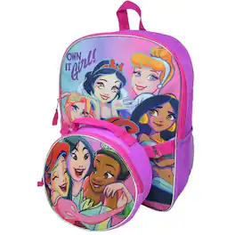 UPD - Disney Princess Backpack and Lunch Bag set 16" Pink - Multicolored