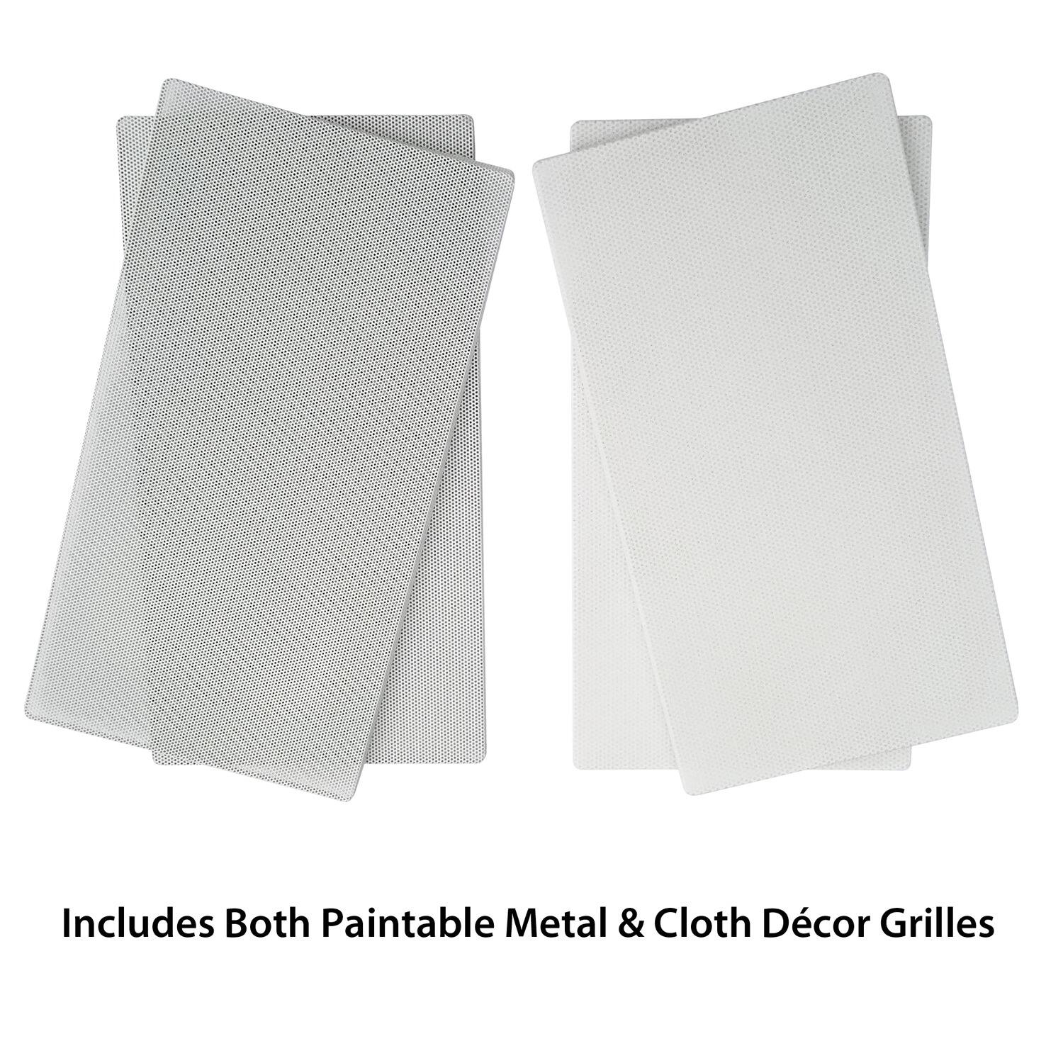 Includes Both Paintable Metal & Cloth Décor Grilles