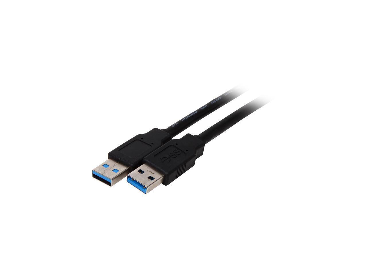 Front. Nippon Labs - Nippon Labs USB3-3MM-BK-2P 3 ft. Black USB 3.0 A Male to A Male Cable, 2 Packs.