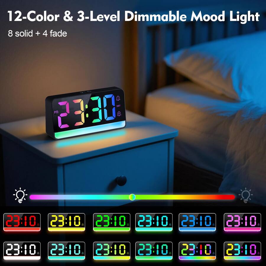 Clock Plugged In Dazzed Corner RGB Digital Alarm Clock,Plug in Clock Black AVR77S - Best Buy