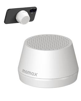Momax - 1-Vibe Go Lite Mini Portable Bluetooth Speaker - Magnetic Waterproof Speaker with Balanced Sound - White