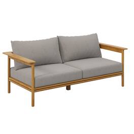 Wren Outdoor Patio Teak Wood Sofa by Modway - Natural Driftwood