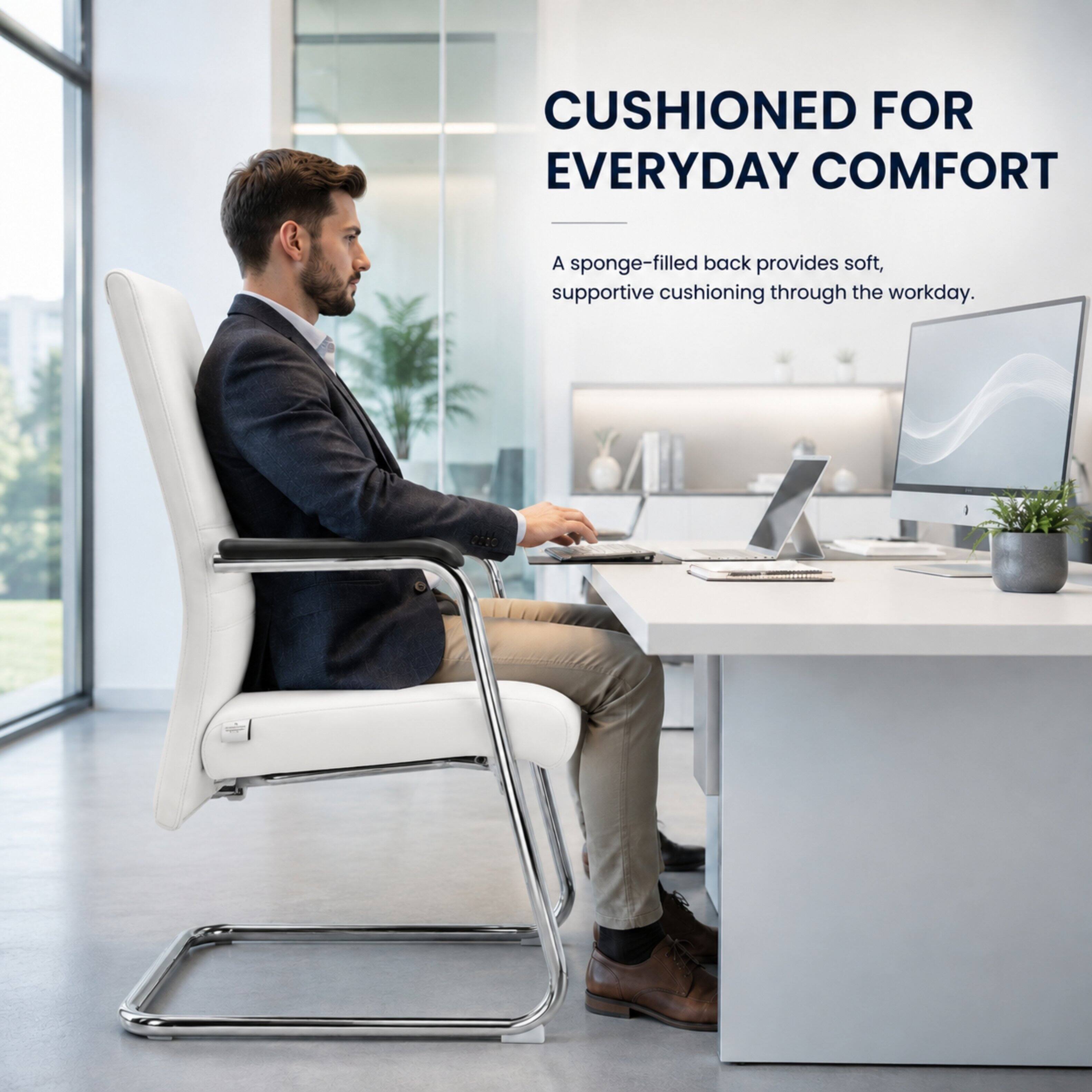 CUSHIONED FOR EVERYDAY COMFORT

A sponge-filled back provides soft, supportive cushioning through the workday.