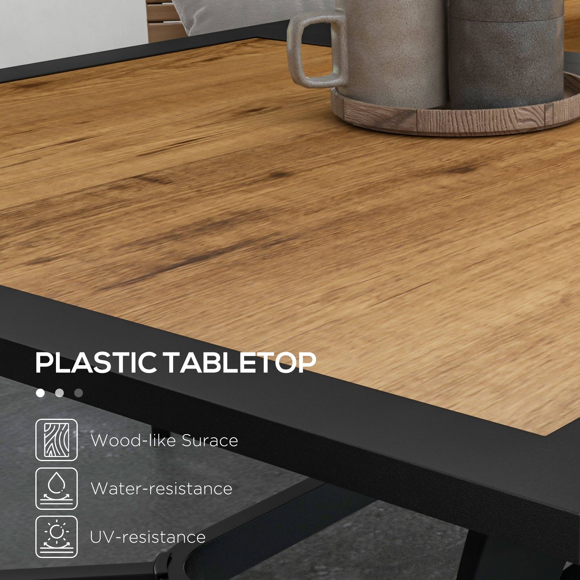 PLASTIC TABLETOP
Wood-like Surface
Water-resistance
UV-resistance