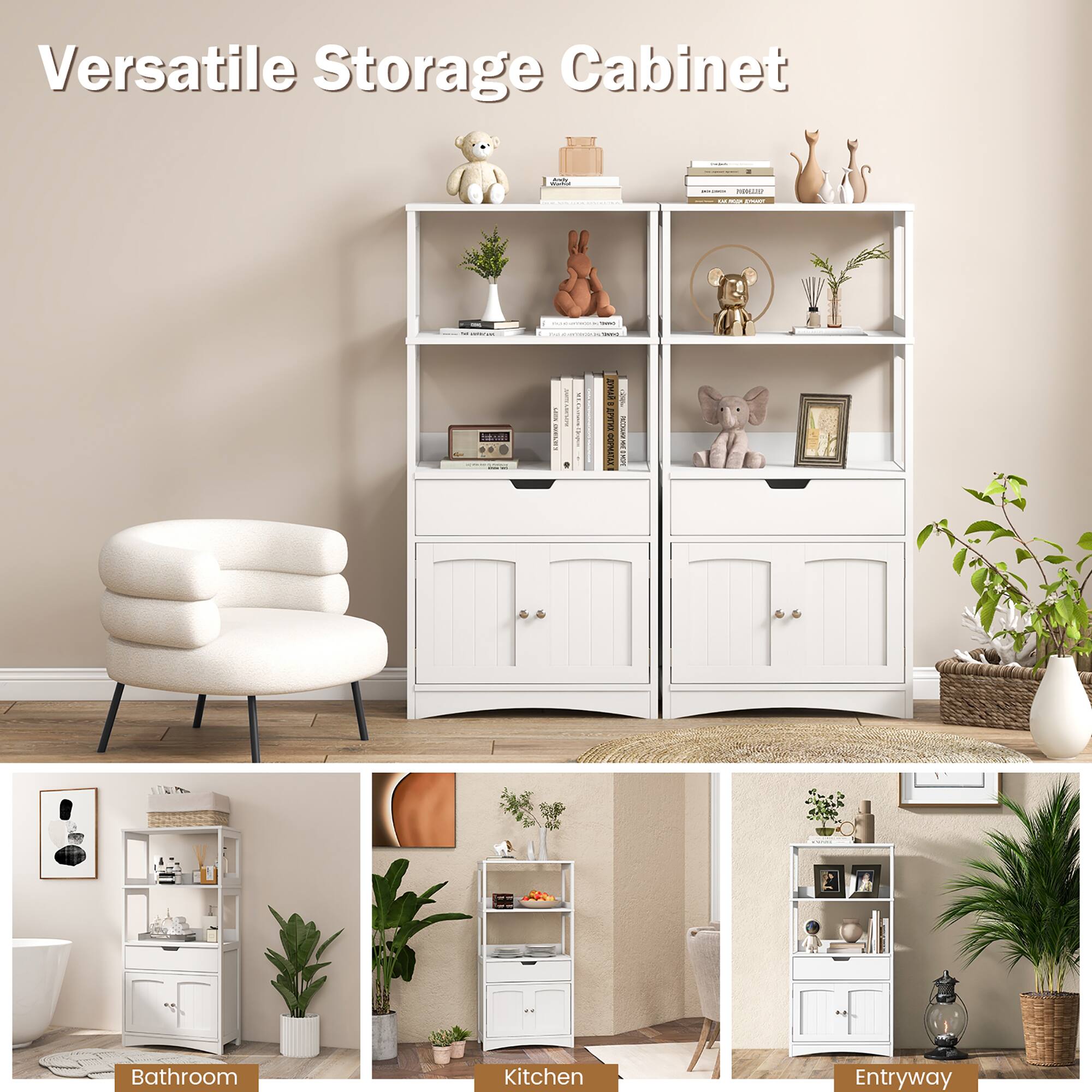 Versatile Storage Cabinet

Bathroom  
Kitchen  
Entryway