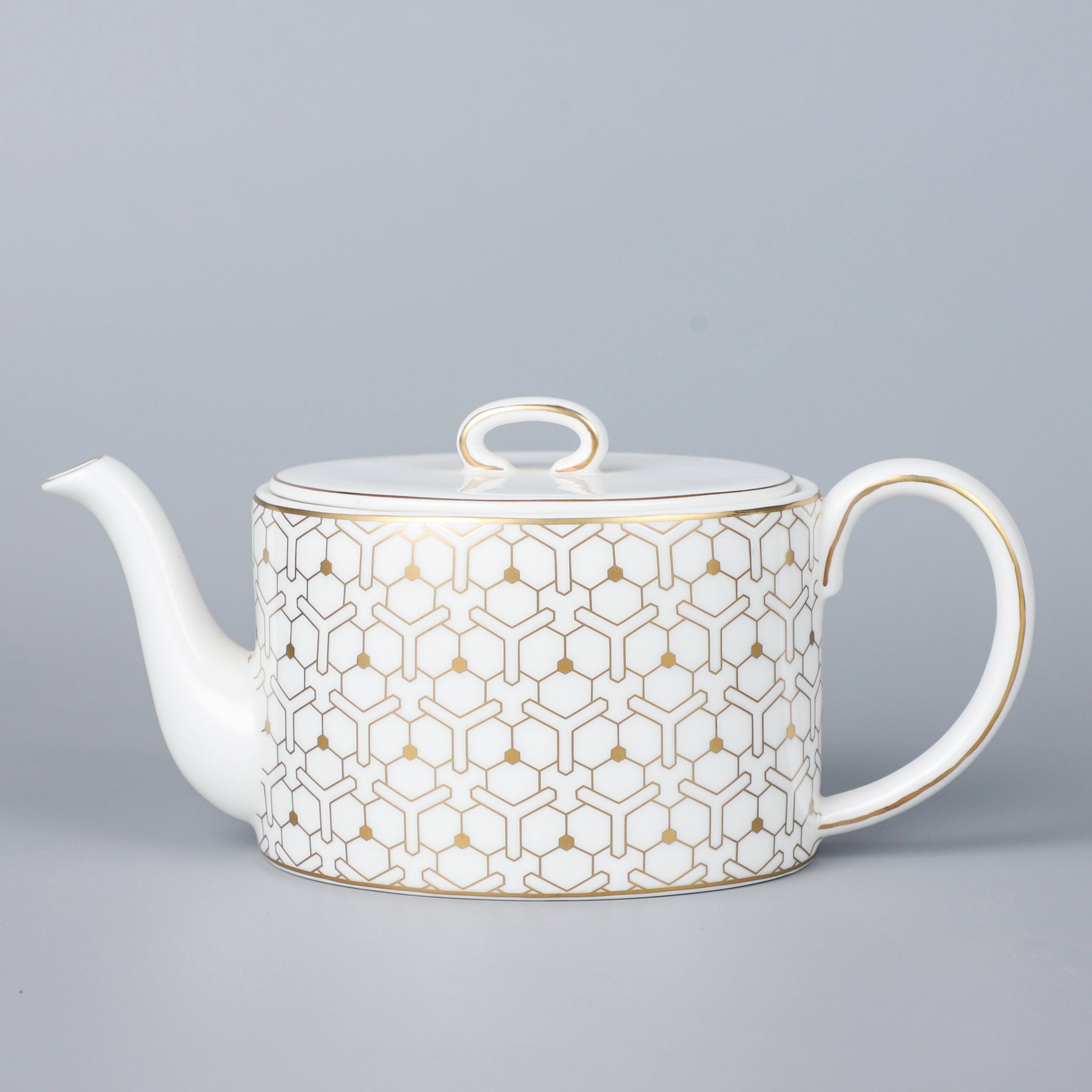 Left. Jiallo - The Whispers of Elegance Tea Service Collection - 600 cc tea pot - Multi color.