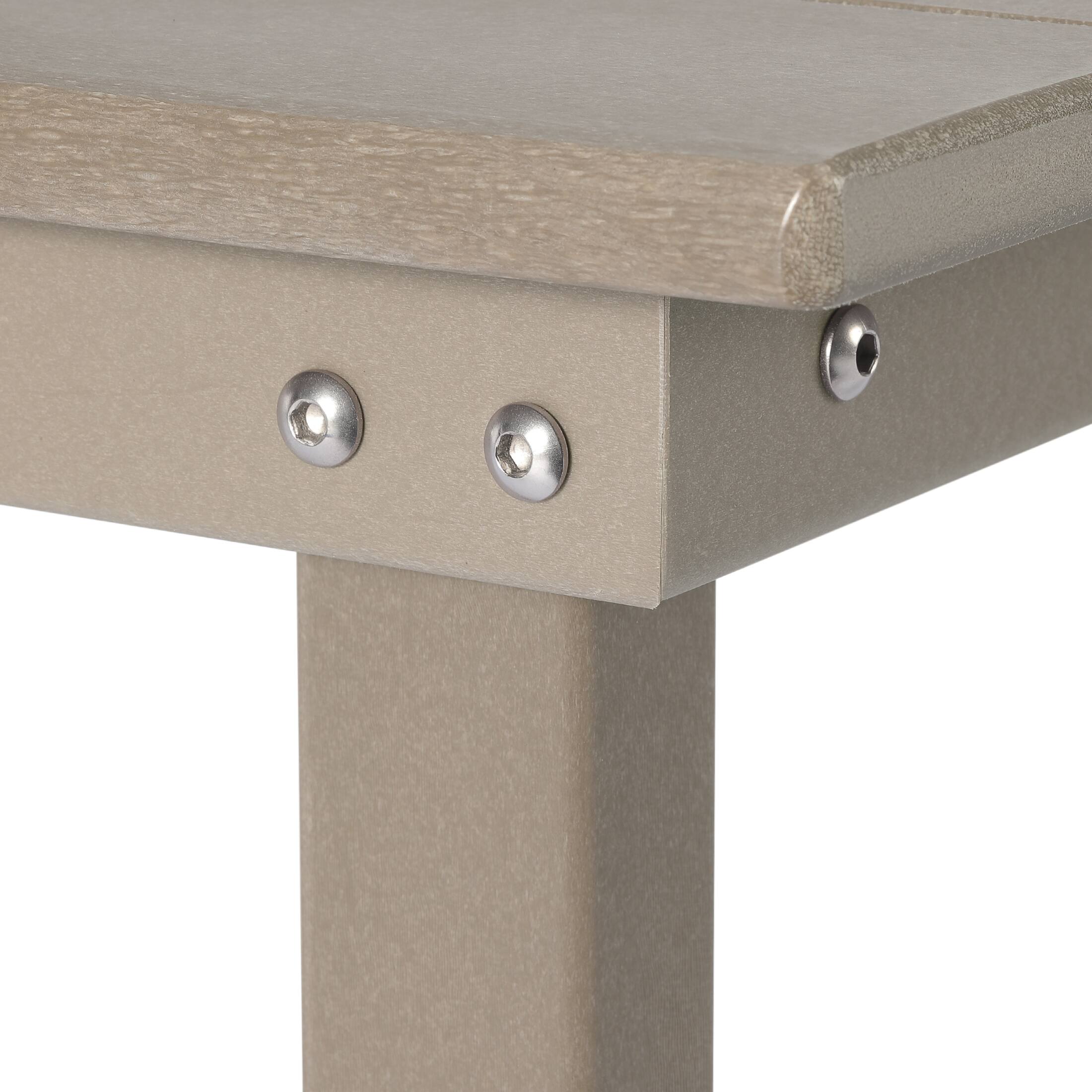 Alt View 4. WestinTrends - WestinTrends Malibu 65" Outdoor Patio Trestle Dining Bench - Weathered Wood.