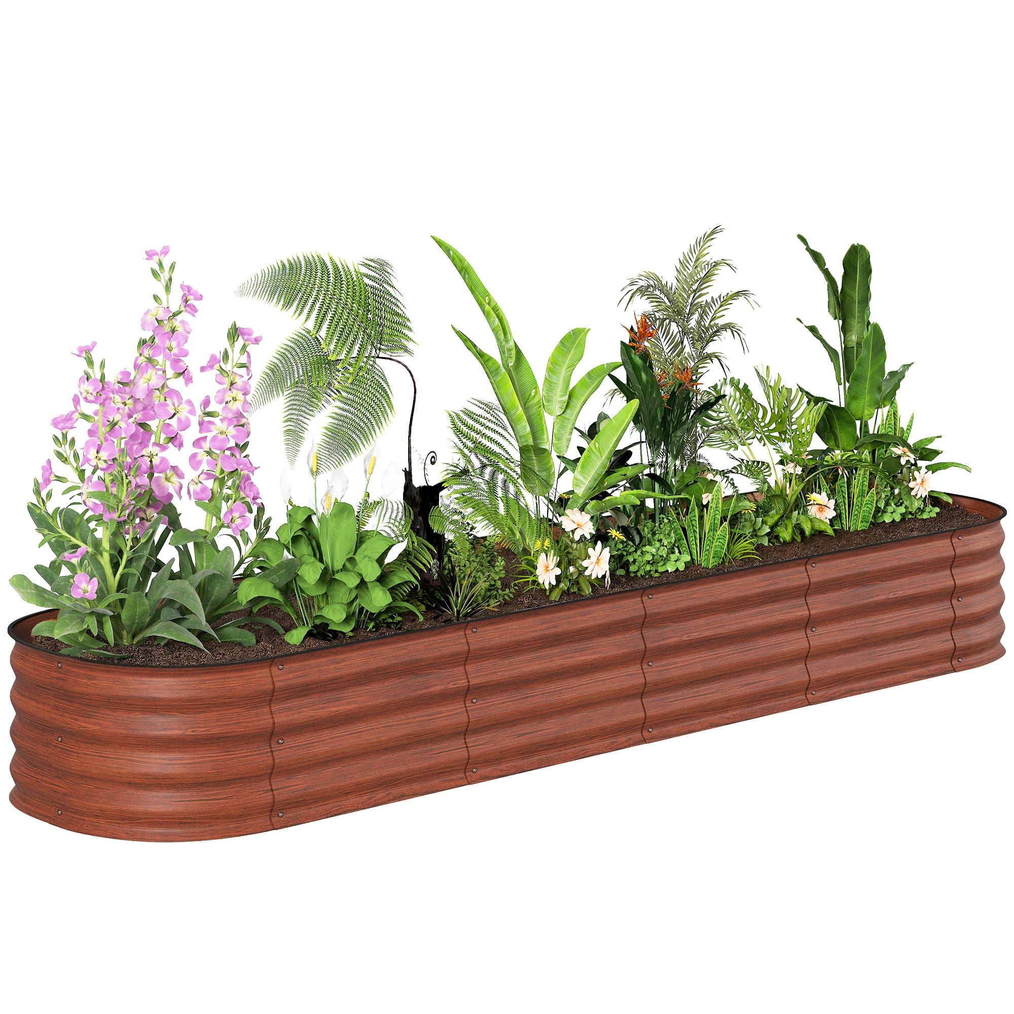 Outsunny - x 2' x 1' Galvanized Raised Garden Bed Kit - Brown