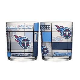Logo Brands - Tennessee Titans 12oz. Quilted Stained Two-Pack Rocks Glass Set - Multicolor