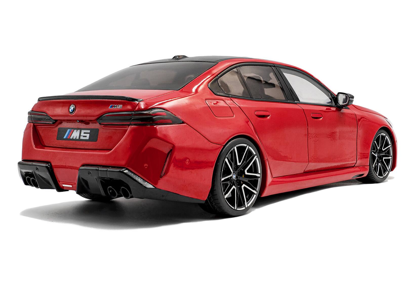 Alt View 3. Solido - 2025 BMW M5 Fire Red with Black Top 1/18 Diecast Model Car by Solido.