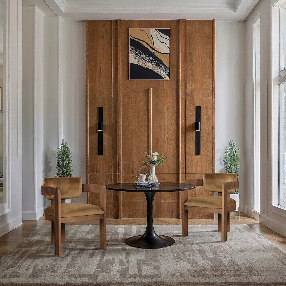 Alt View 1. Meridian Furniture - Sacha Saddle Velvet Dining Chair, Set of 2 - Brown.