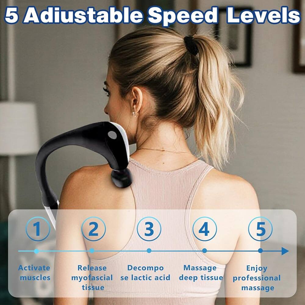 5 Adjustable Speed Levels

1. Activate muscles
2. Release myofascial tissue
3. Decompose lactic acid
4. Massage deep tissue
5. Enjoy professional massage
