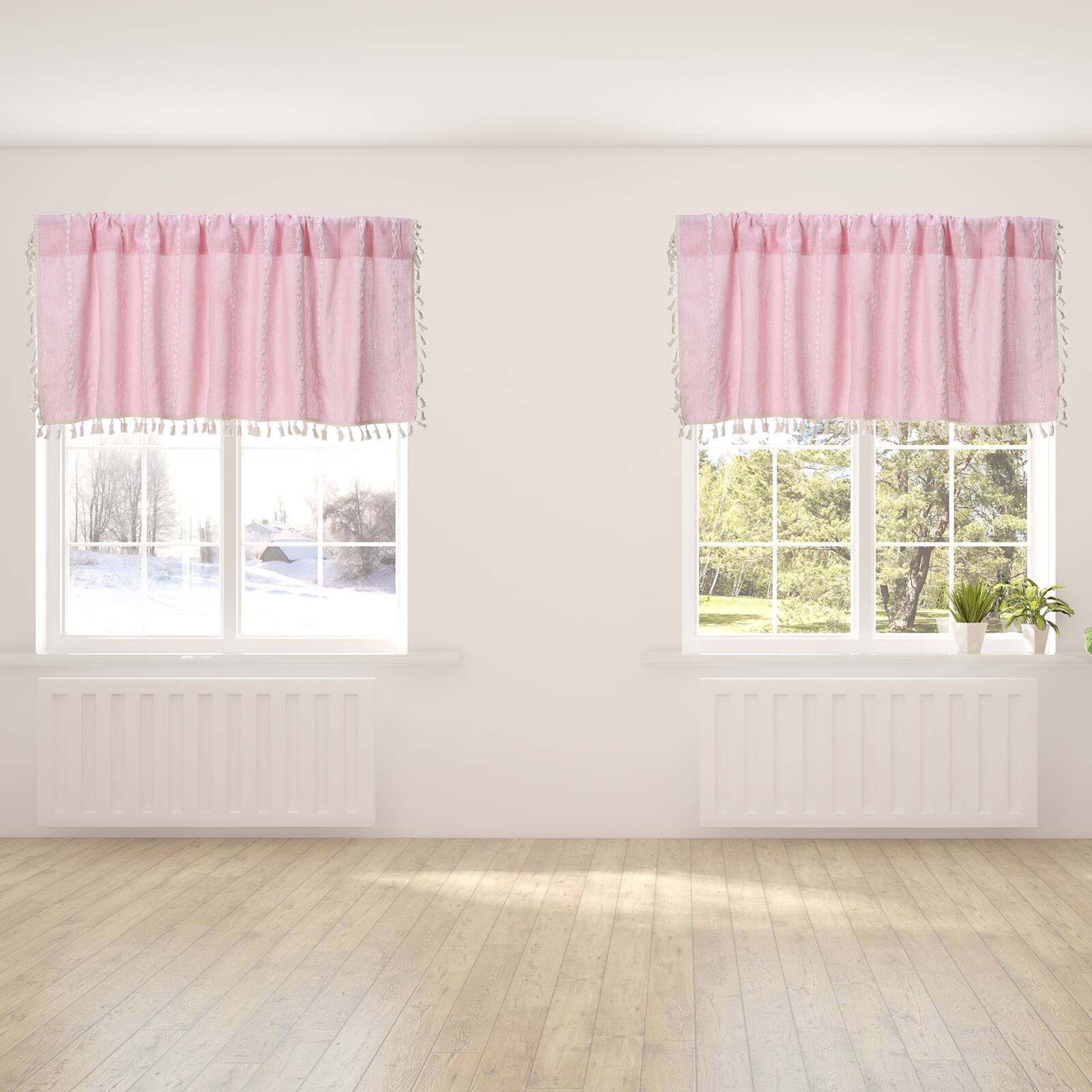 Alt View 6. Unique Bargains - Curtain Valances, 18"x52" Semi Sheer Rod Pocket for Small Windows Living/Bed/Bath/Kitchen, Set of 1 Panel - Blue.