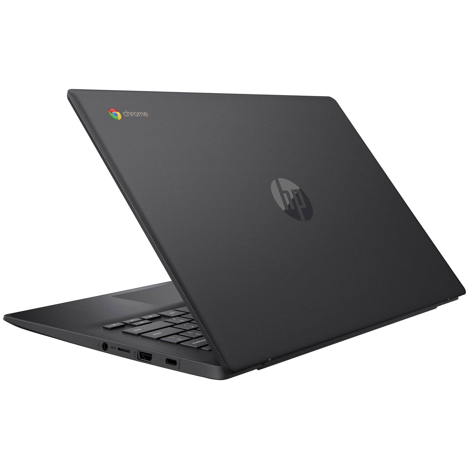 Alt View 3. HP - Chromebook 14 G6 14" Intel Celeron N4020 1.1 GHz up to 2.8 GHz 4GB RAM 32GB eMMC ChromeOS - Gray.