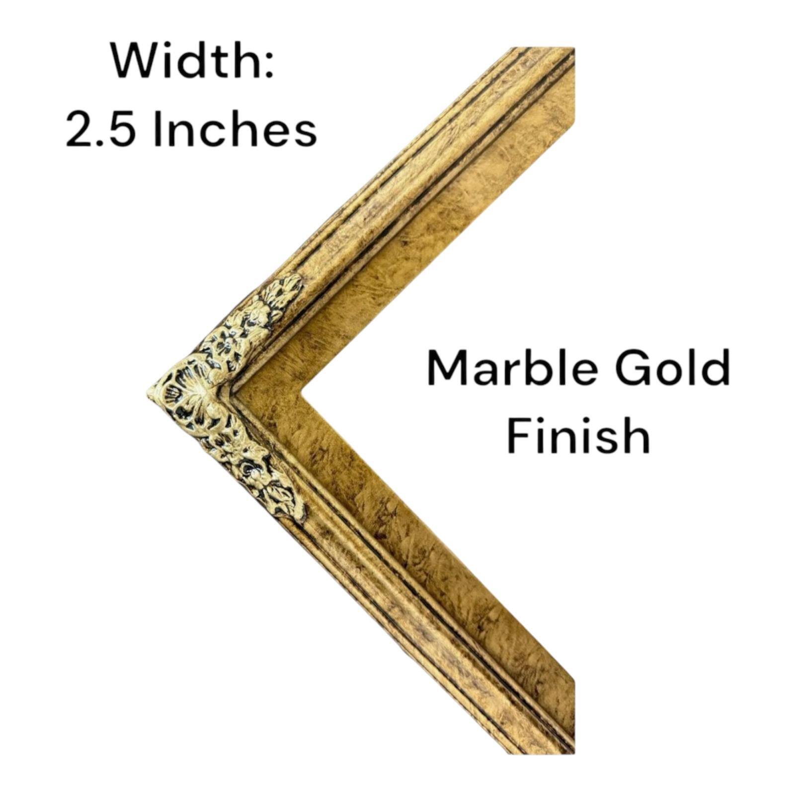 Width: 2.5 Inches  
Marble Gold Finish