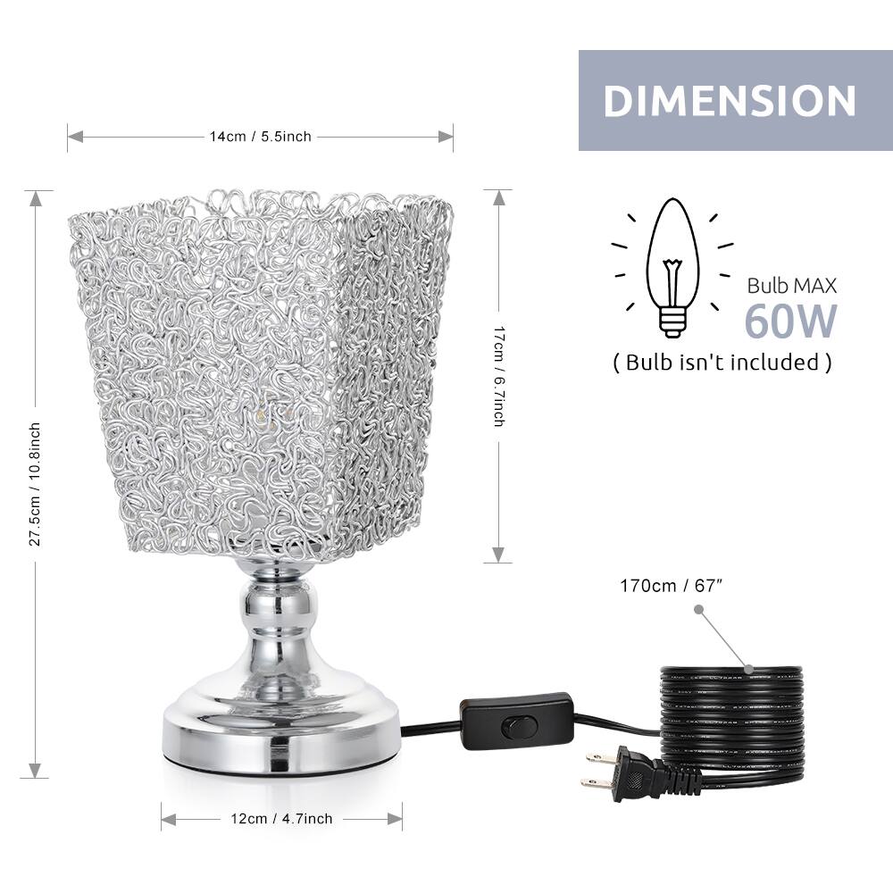 DIMENSION

- 14cm / 5.5inch
- 17cm / 6.7inch
- 27.5cm / 10.8inch
- 12cm / 4.7inch
- 170cm / 67"

Bulb MAX 60W (Bulb isn't included)