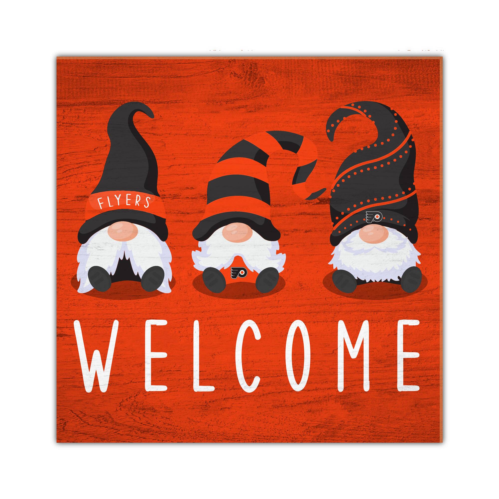 Philadelphia Flyers 10'' x 10'' Welcome Gnomes Sign