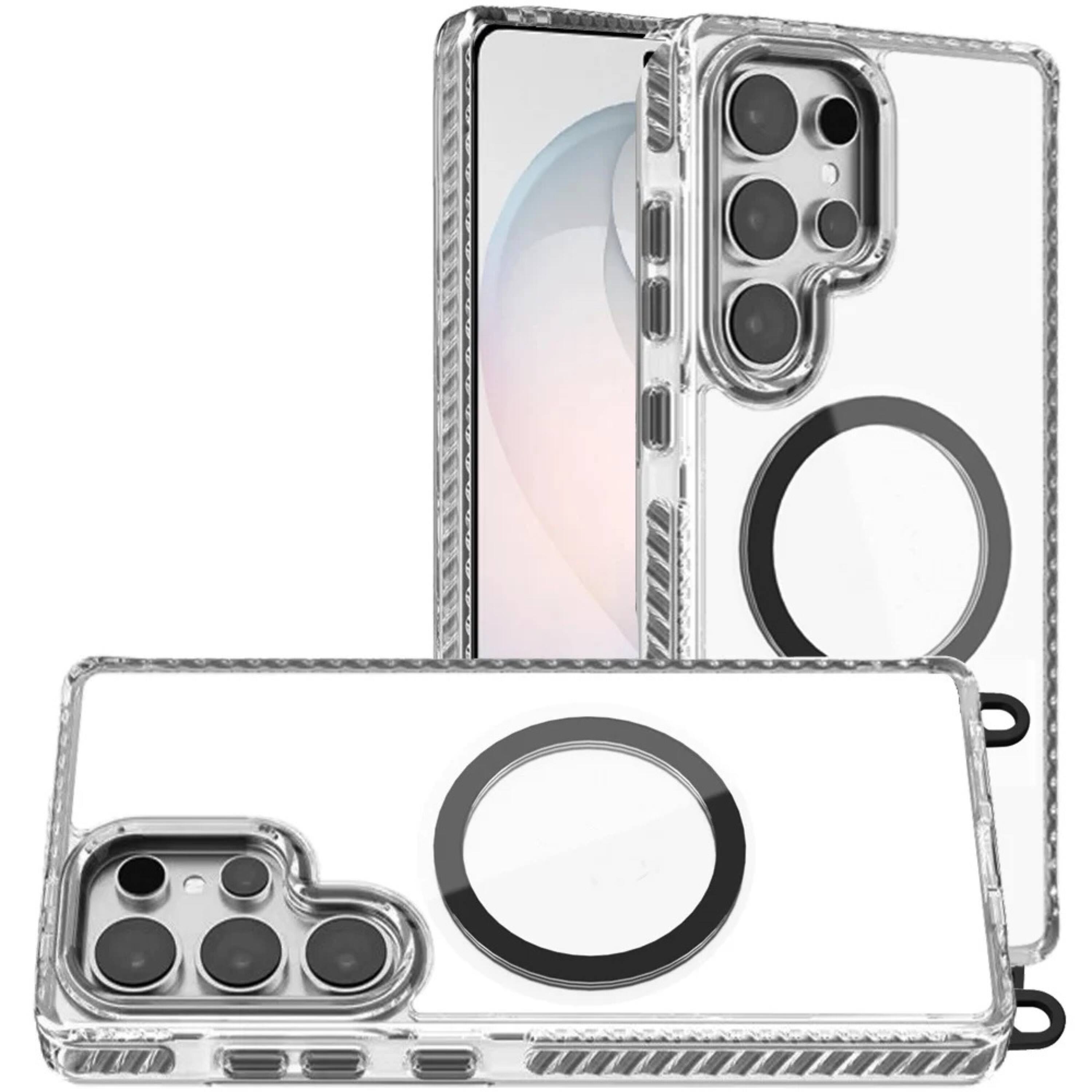 Left. Kitcheniva - Transparent Phone Case With Matching Lanyard Tempered Glass For Samsung Galaxy S26 Ultra Dark Purple - Purple.
